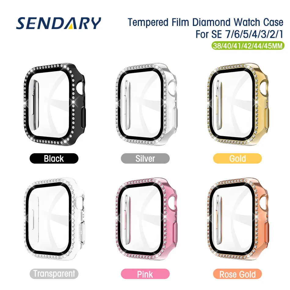 Diamond Watch Case+Tempered Glass Screen Protector PC Bumper Cover Case for Apple Watch SE 7/6/5/4/3/2/1 38/40/41/42/44/45MM
Diamond Watch Case+Tempered Glass Screen Protector PC Bumper Cover Case for Apple Watch SE 7/6/5/4/3/2/1 38/40/41/42/44/45MM