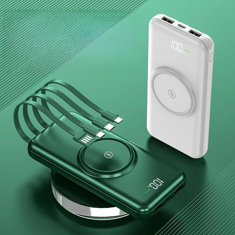 Wireless Charger With Four Wires 20000mAh Sharing High Capacity Convenient Imported Battery Cell Boarding Mobile Power 
Wireless Charger With Four Wires 20000mAh Sharing High Capacity Convenient Imported Battery Cell Boarding Mobile Power