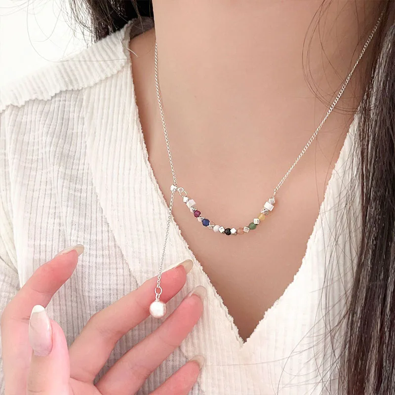 S925 Sterling Silver Doudou Dopamine Color Beaded Necklace Women's Original New Chinoiserie Style Collar Chain
S925 Sterling Silver Doudou Dopamine Color Beaded Necklace Women's Original New Chinoiserie Style Collar Chain