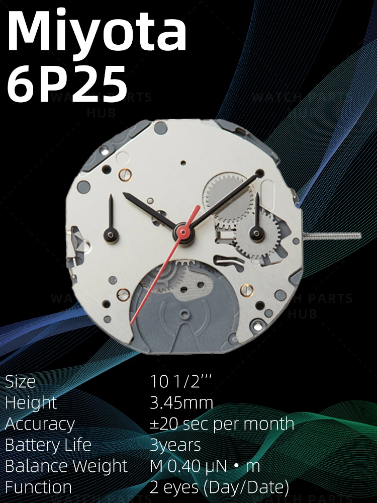 

New Genuine Miyota 6P25 Watch Movement Citizen Original Quartz Mouvement Automatic Movement Watch Parts