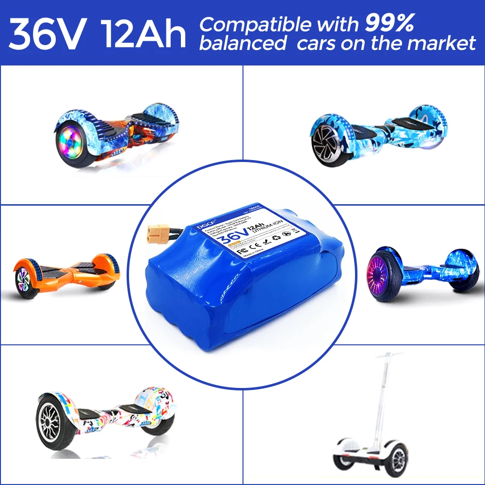 36V Battery Pack 12Ah Rechargeable Lithium Ion Battery for Electric Self Balancing Scooter HoverBoard Unicycle
36V Battery Pack 12Ah Rechargeable Lithium Ion Battery for Electric Self Balancing Scooter HoverBoard Unicycle