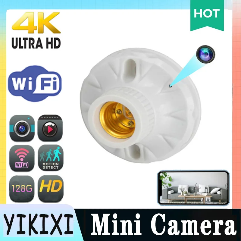 Home Ceiling HD 4K Wifi Mini Camera Bulb Socket Base Wireless ip cam portable Live APP Remote Monitoring Suport 128GB tf card
Home Ceiling HD 4K Wifi Mini Camera Bulb Socket Base Wireless ip cam portable Live APP Remote Monitoring Suport 128GB tf card