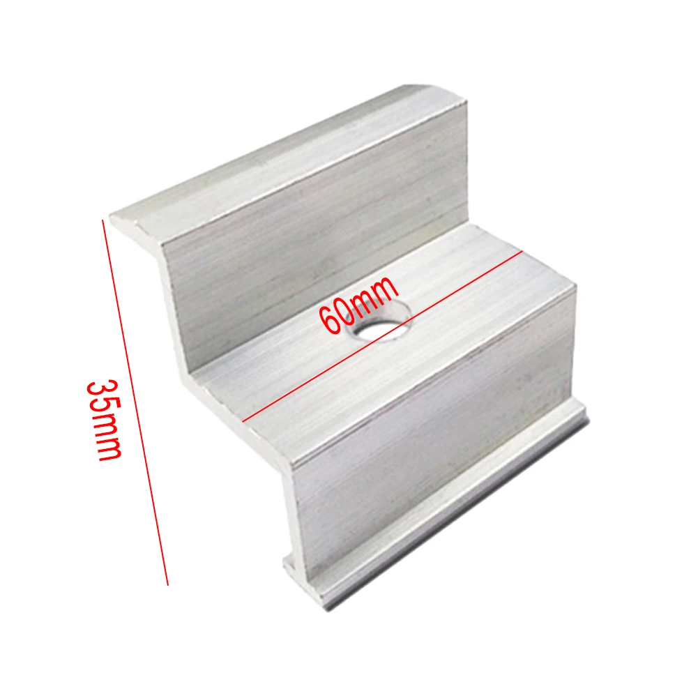 Easy Installation End Clamp Module Clip Light Weight Silver 4/10PcsSolar Panel Bracket 60mm Long Height Assembly
Easy Installation End Clamp Module Clip Light Weight Silver 4/10PcsSolar Panel Bracket 60mm Long Height Assembly