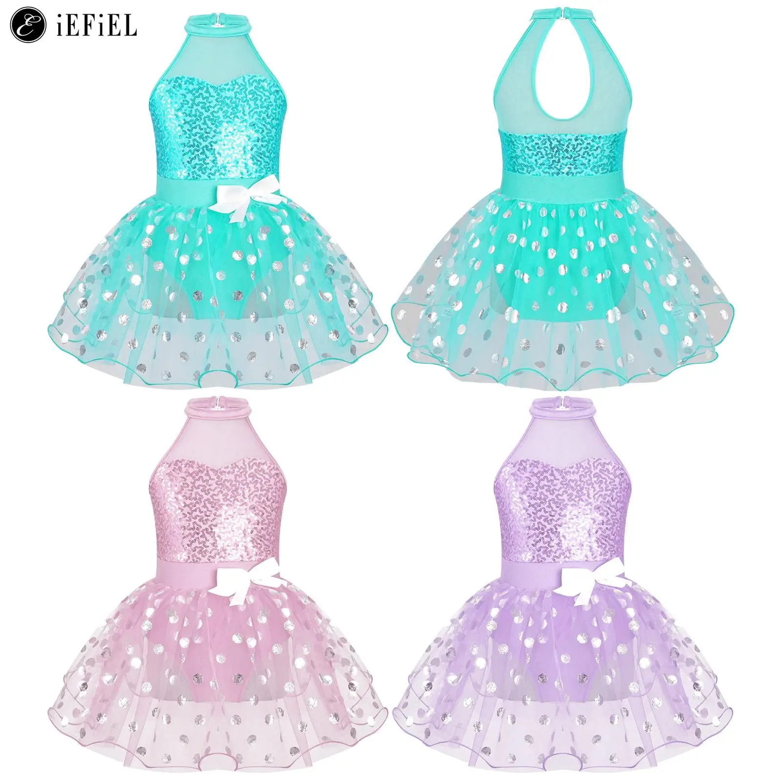 Girls Sparkly Sequins Halter Keyhole Back Bowknot Ballet Dance Tutu Dress Kids Skirted Leotard Ballerina Dancewear Costume
Girls Sparkly Sequins Halter Keyhole Back Bowknot Ballet Dance Tutu Dress Kids Skirted Leotard Ballerina Dancewear Costume