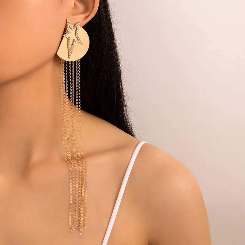 docona Punk Gold Star Rhinestone Earrings for Women Grils Fashion Geometry Tassel Drop Dangel Earring Party Jewelry Accessories
docona Punk Gold Star Rhinestone Earrings for Women Grils Fashion Geometry Tassel Drop Dangel Earring Party Jewelry Accessories