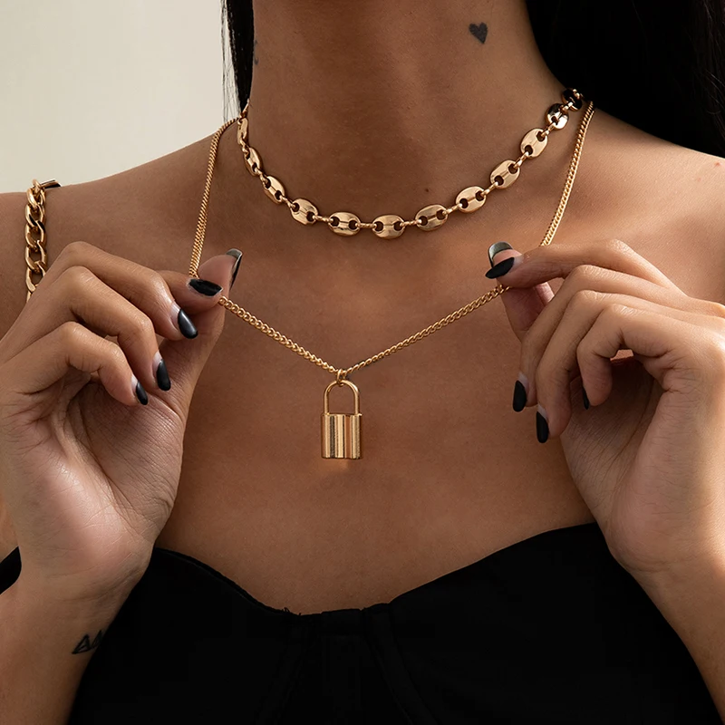 Jaeeyin Vintage Double Iron Chain Choker Necklace For Women Exaggerated Pig Nose Shape Clavicle Necklace Jewelry Accessories
Jaeeyin Vintage Double Iron Chain Choker Necklace For Women Exaggerated Pig Nose Shape Clavicle Necklace Jewelry Accessories