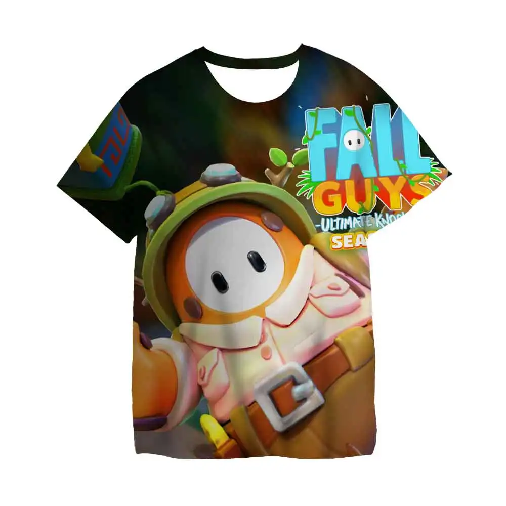 

2023 New Games Fall Guys T Shirt For 3 to 14 Ys Kids Clothes Baby Boys T-shirt Kid Girls Tops Tee Children Clothing Boy T-shirts