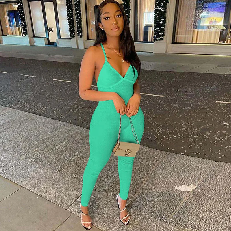 Comfy Ribbed Knit Skinny Jumpsuit Women Summer 2022 Sexy Deep V Neck Halter Sleeveless Streetwear Outfit Fitness Backless Romper
Comfy Ribbed Knit Skinny Jumpsuit Women Summer 2022 Sexy Deep V Neck Halter Sleeveless Streetwear Outfit Fitness Backless Romper
