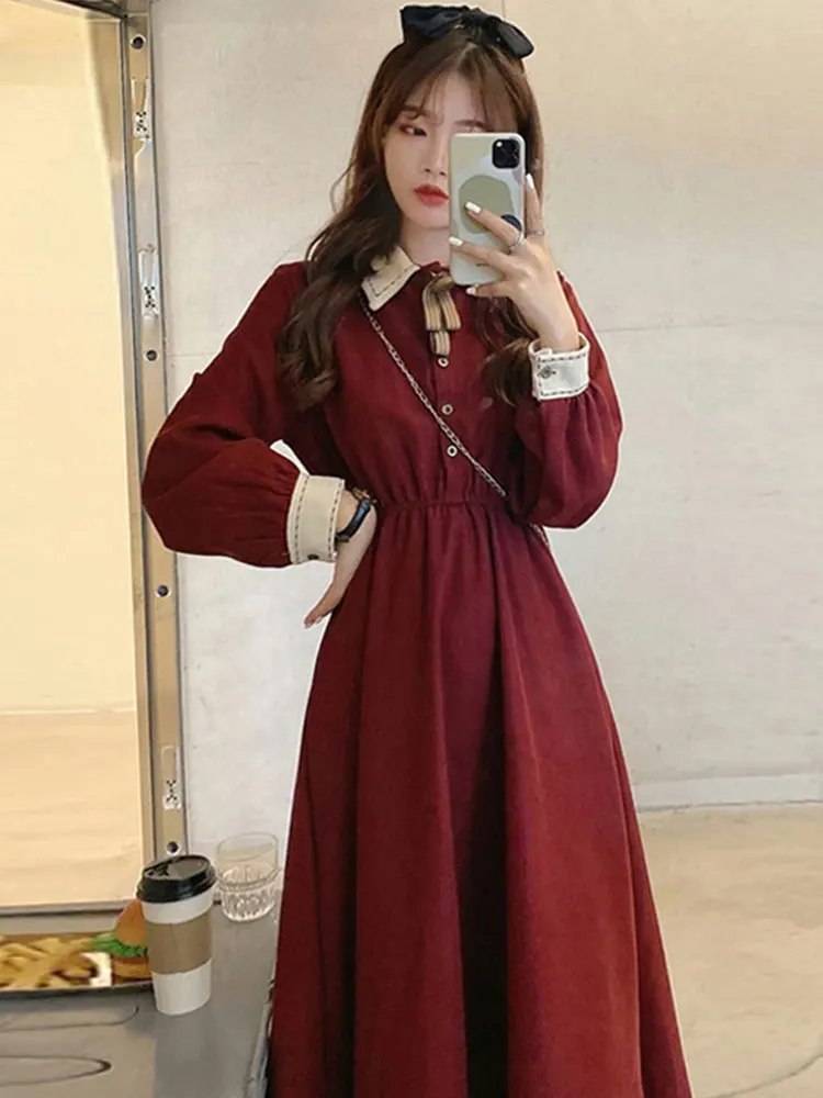 Elegant Dresses for Women Sweet Bow-Knot Summer Women's Midi Dress Simple Long Sleeves Femme Party Sundress Female Clothing Robe 
Elegant Dresses for Women Sweet Bow-Knot Summer Women's Midi Dress Simple Long Sleeves Femme Party Sundress Female Clothing Robe