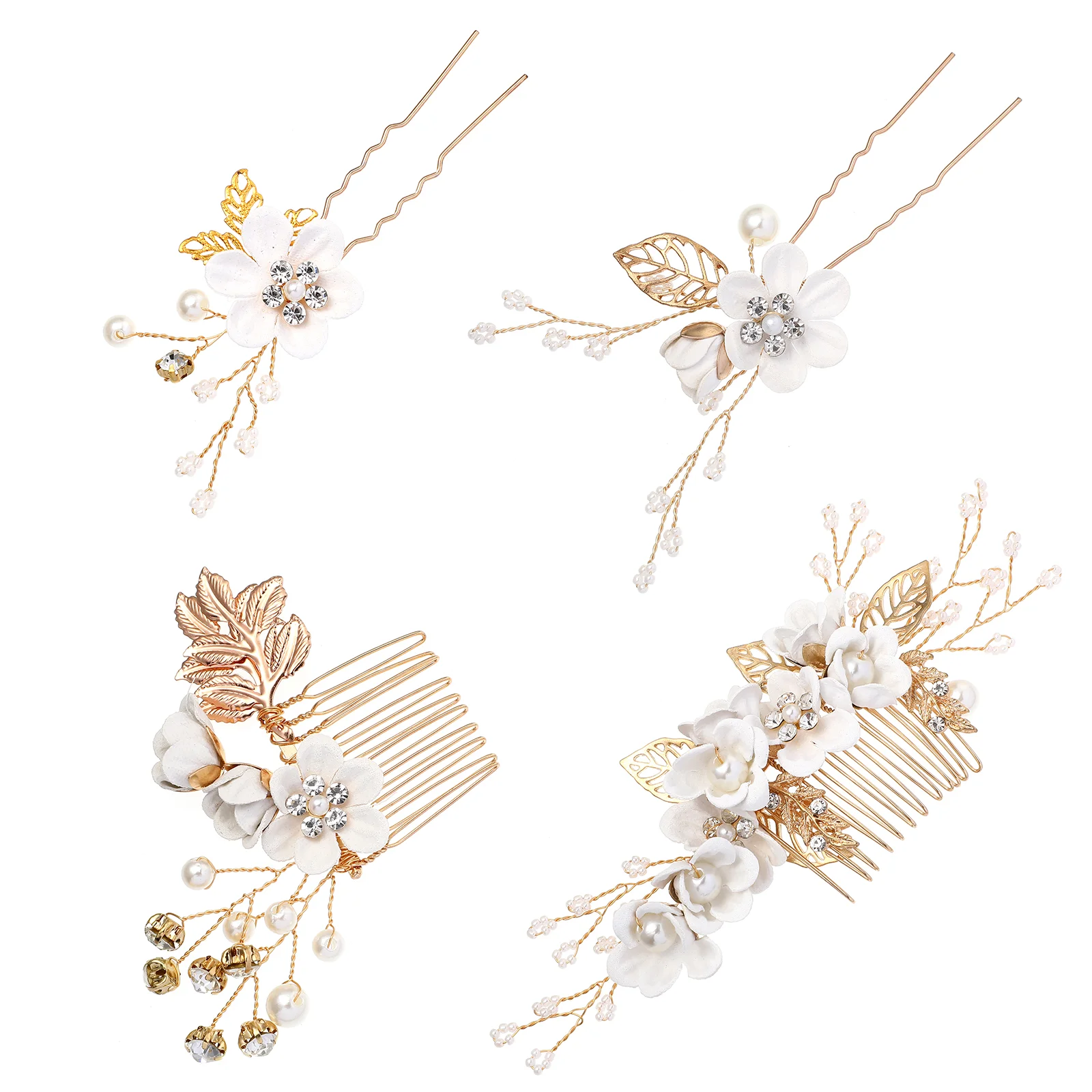 Bridal Pearl Hairpins Bride Hair Accessories Wedding Hair Accessories Set Rhinestone Hair Combs U- shaped Hair Clips, White 4pcs
Bridal Pearl Hairpins Bride Hair Accessories Wedding Hair Accessories Set Rhinestone Hair Combs U- shaped Hair Clips, White 4pcs