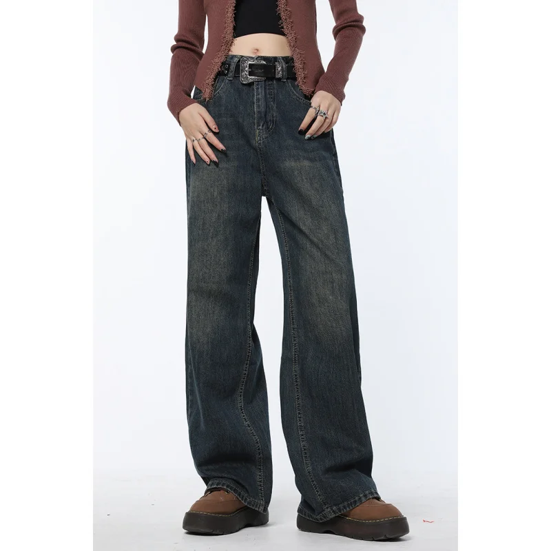 Vintage Navy Blue High Waist Women Jeans,2023 New Fashion Streetwear Wide Leg Jean Female Trouser Straight Baggy Denim Pants
Vintage Navy Blue High Waist Women Jeans,2023 New Fashion Streetwear Wide Leg Jean Female Trouser Straight Baggy Denim Pants