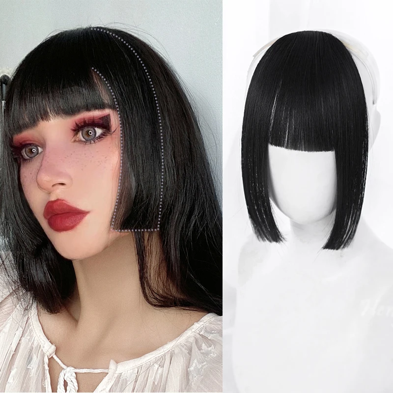 False Bangs Synthetic hair Bangs Hair Extension Fake Fringe Natural hair clip on bangs Light Brown/Black HighTemperature wigs
False Bangs Synthetic hair Bangs Hair Extension Fake Fringe Natural hair clip on bangs Light Brown/Black HighTemperature wigs