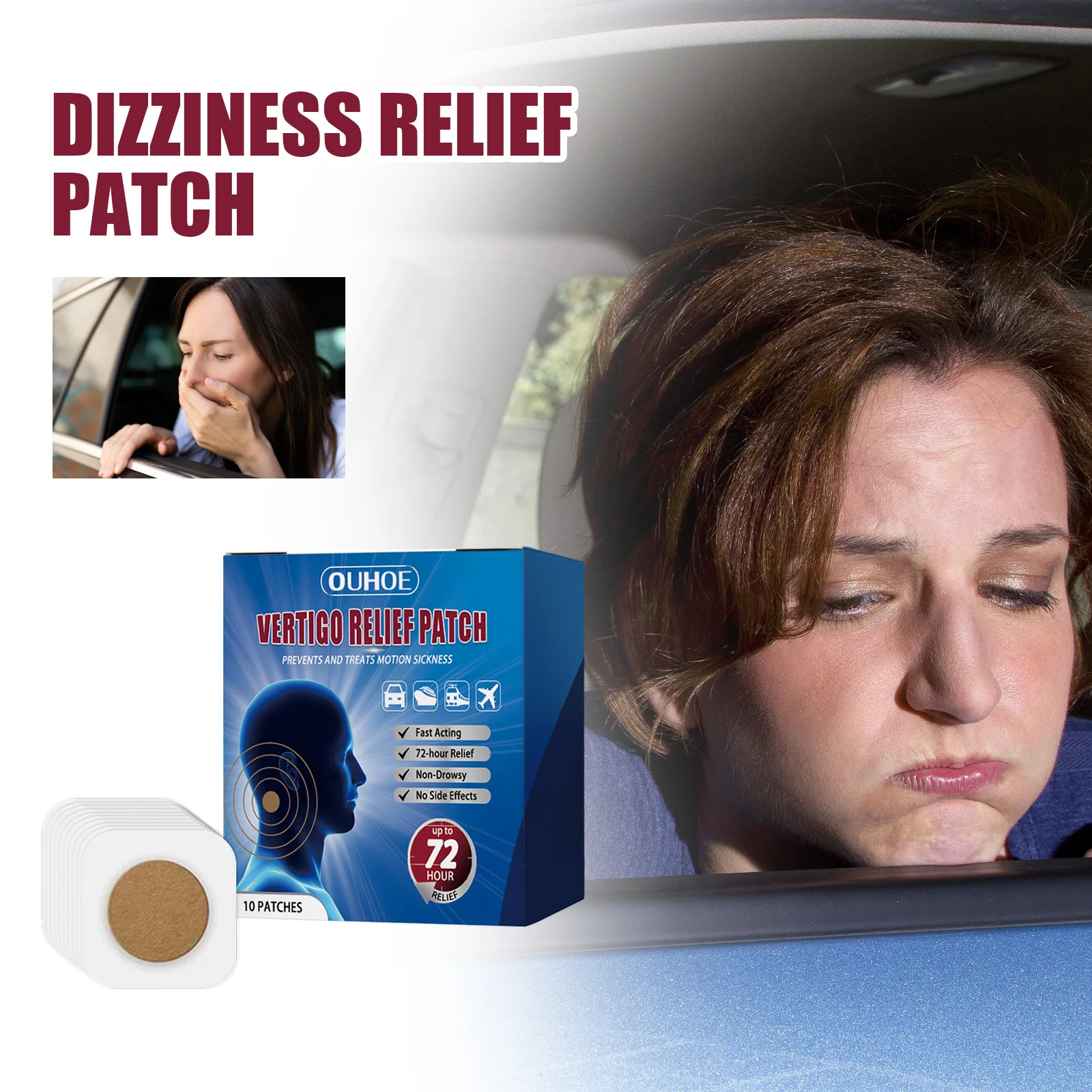 10pcs Motion Sickness Patches Long-Lasting Ear Root Acupoint Stickers For Travel Of Cars Cruises Airplanes For Women Men Child
10pcs Motion Sickness Patches Long-Lasting Ear Root Acupoint Stickers For Travel Of Cars Cruises Airplanes For Women Men Child
