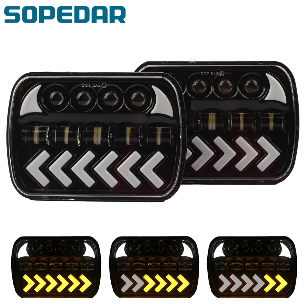SOPEDAR 5x7" Square LED Head Light Angle Eyes DRL Turn Signal Lamp For Jeep Cherokee XJ Wrangler YJ Comanche MJ GMC Savana 1500
SOPEDAR 5x7" Square LED Head Light Angle Eyes DRL Turn Signal Lamp For Jeep Cherokee XJ Wrangler YJ Comanche MJ GMC Savana 1500