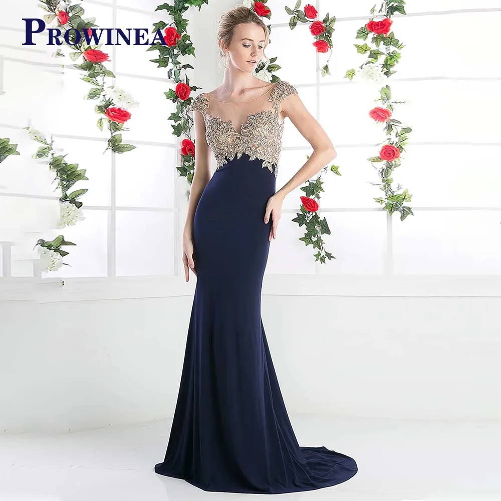Prowinea Elegant Satin Trumpet Evening Gowns For Women Scoop Neck Cap Sleeves Illusion Appliques Robes De Soirée Customised
Prowinea Elegant Satin Trumpet Evening Gowns For Women Scoop Neck Cap Sleeves Illusion Appliques Robes De Soirée Customised