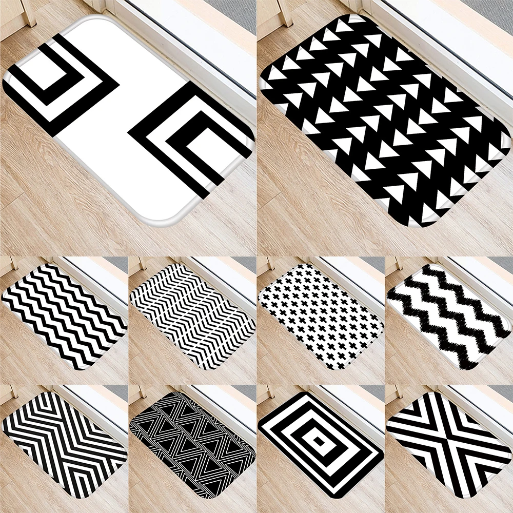 Nordic black geometric printing kitchen entrance door mat home decoration carpet door mat bathroom door decoration floor mat
Nordic black geometric printing kitchen entrance door mat home decoration carpet door mat bathroom door decoration floor mat