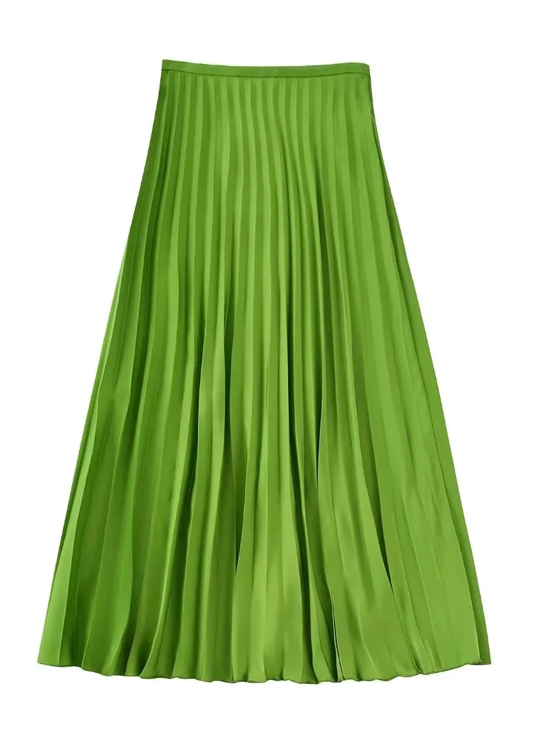 Women Fashion Green Midi Pleated Skirts 2022 Summer New Empire Waist Zipper Fly Casual A-Line Female Falda Mujur
Women Fashion Green Midi Pleated Skirts 2022 Summer New Empire Waist Zipper Fly Casual A-Line Female Falda Mujur
