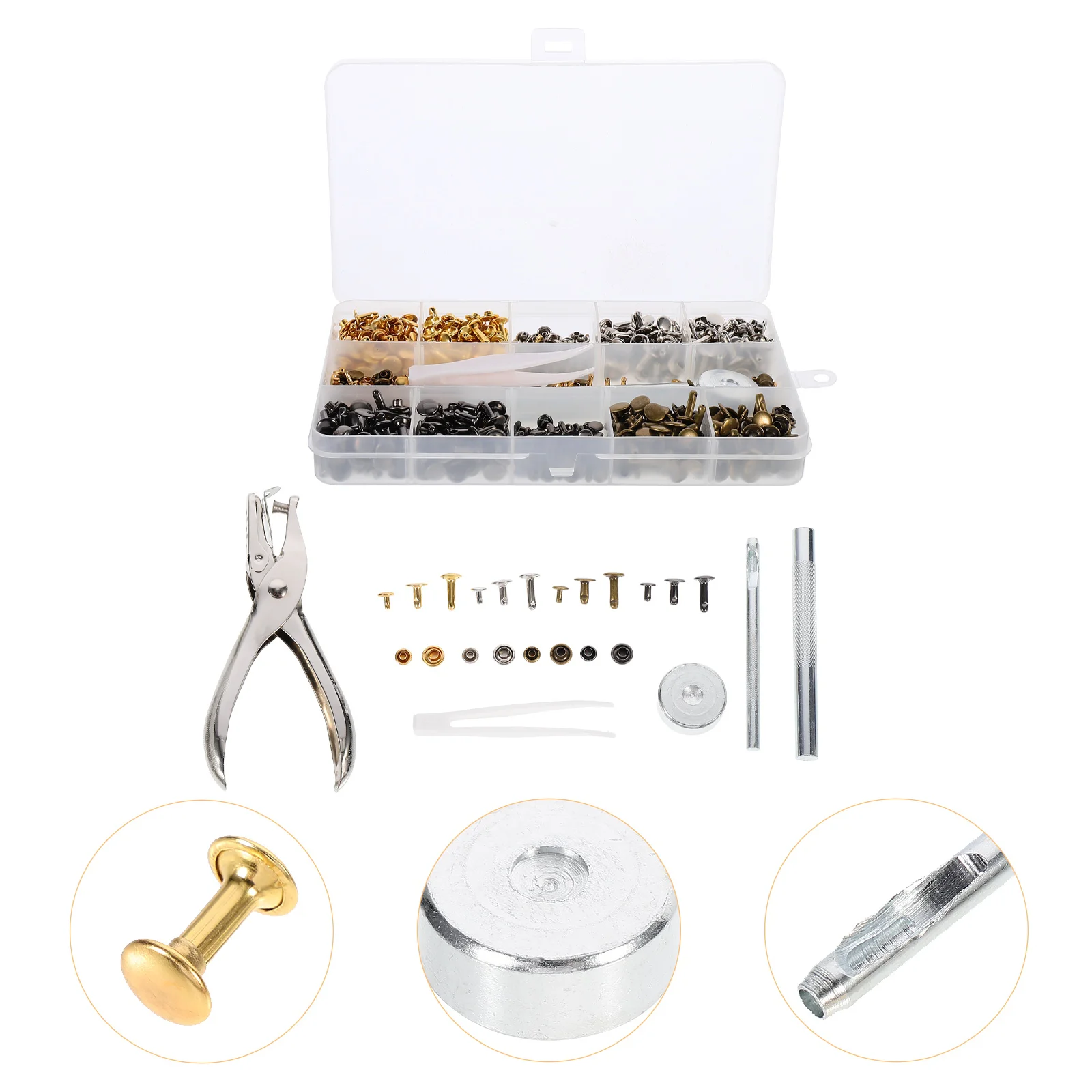 360pcs Delicate Brass Rivets Durable Craft Rivets Premium Rivets 
360pcs Delicate Brass Rivets Durable Craft Rivets Premium Rivets