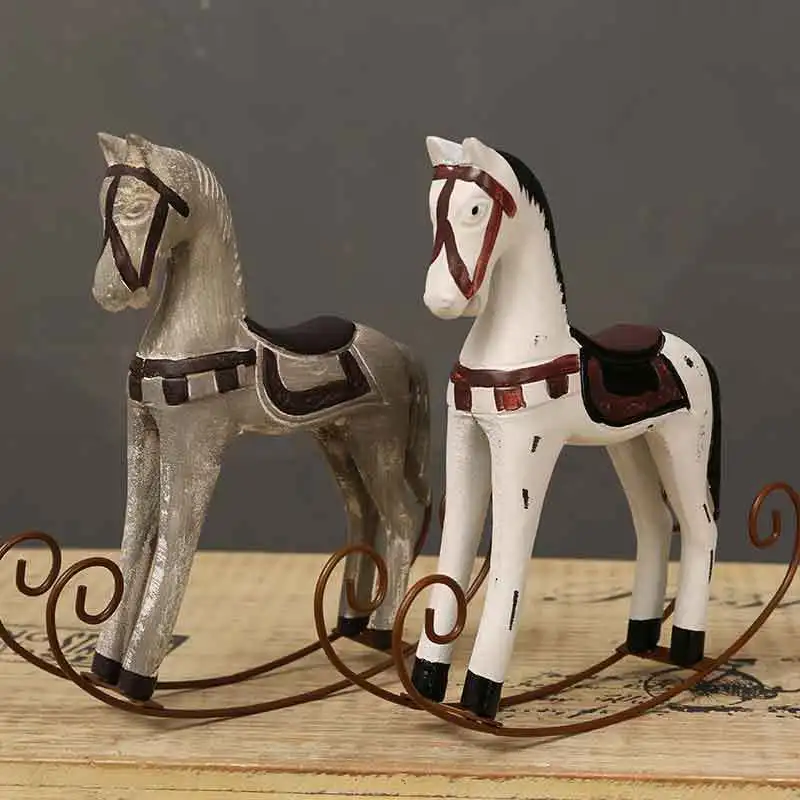 Handmade American Country Rocking Horse Ornament Creative Home Decorations Craft Gifts 
Handmade American Country Rocking Horse Ornament Creative Home Decorations Craft Gifts
