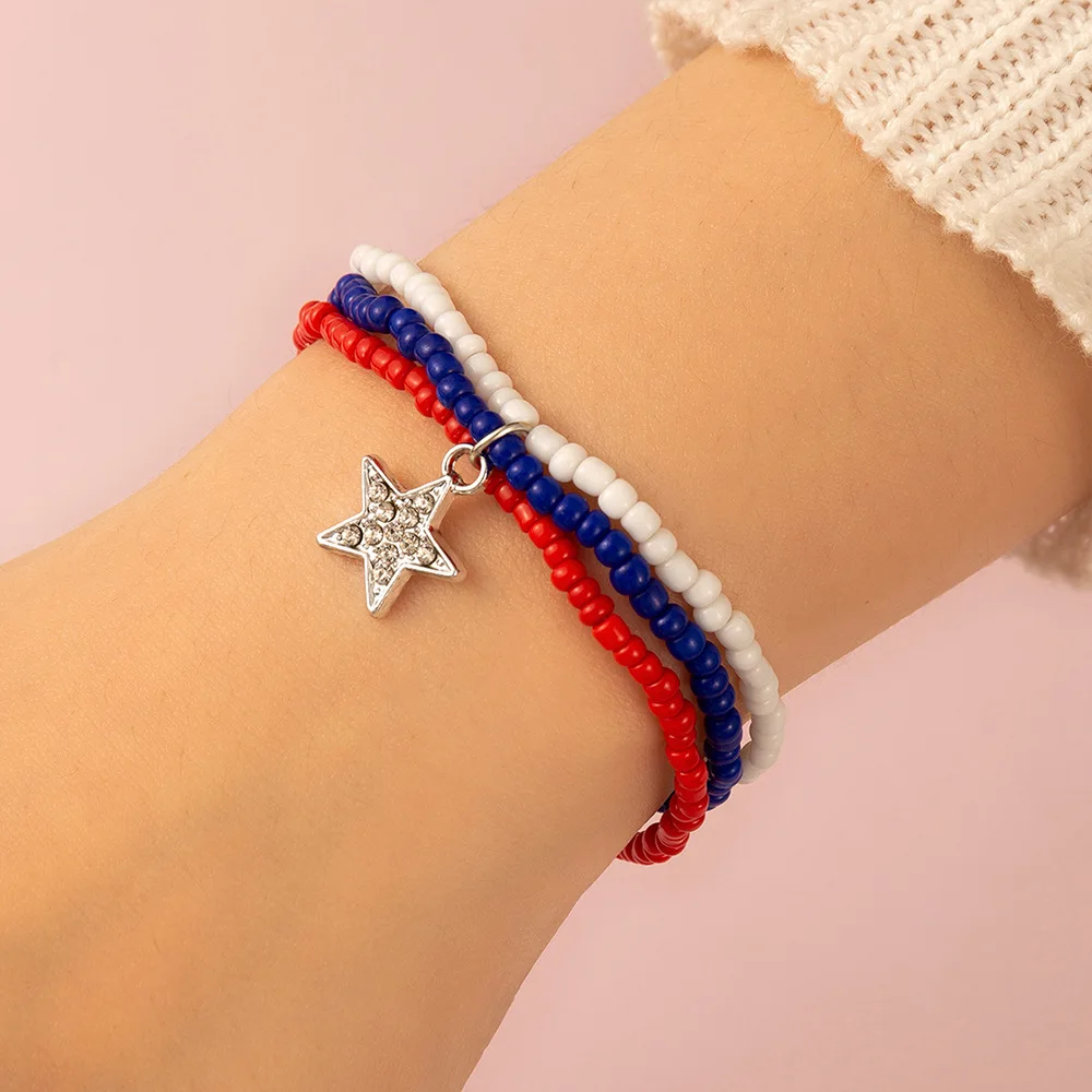 Charm Pentagram Rhinestone Pendant Rice Seed Beaded Bracelets For Women Girls Elastic Bracelet Boho Female Bangles Jewelry Gifts
Charm Pentagram Rhinestone Pendant Rice Seed Beaded Bracelets For Women Girls Elastic Bracelet Boho Female Bangles Jewelry Gifts