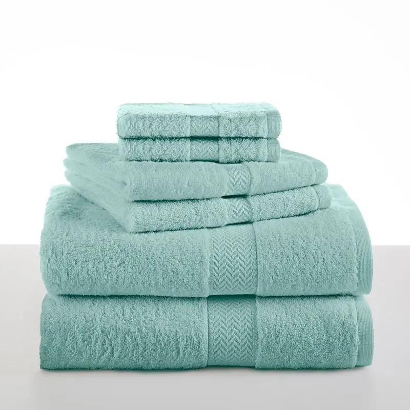 Ringspun Solid Soft Absorbent Cotton 6 Piece Hand and Bath Towel Set Blue 
Ringspun Solid Soft Absorbent Cotton 6 Piece Hand and Bath Towel Set Blue