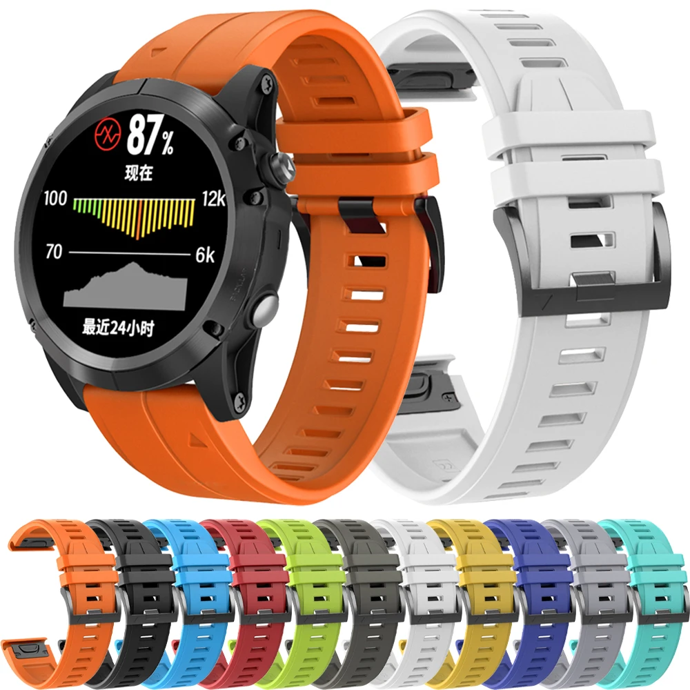 22mm 26mm Quick Fit Silicone Strap For Garmin Fenix 7X 7 Band Fenix 6X Pro 5x plus GPS 3 hr Bracelet Soft Wristbands Accessorie 
22mm 26mm Quick Fit Silicone Strap For Garmin Fenix 7X 7 Band Fenix 6X Pro 5x plus GPS 3 hr Bracelet Soft Wristbands Accessorie