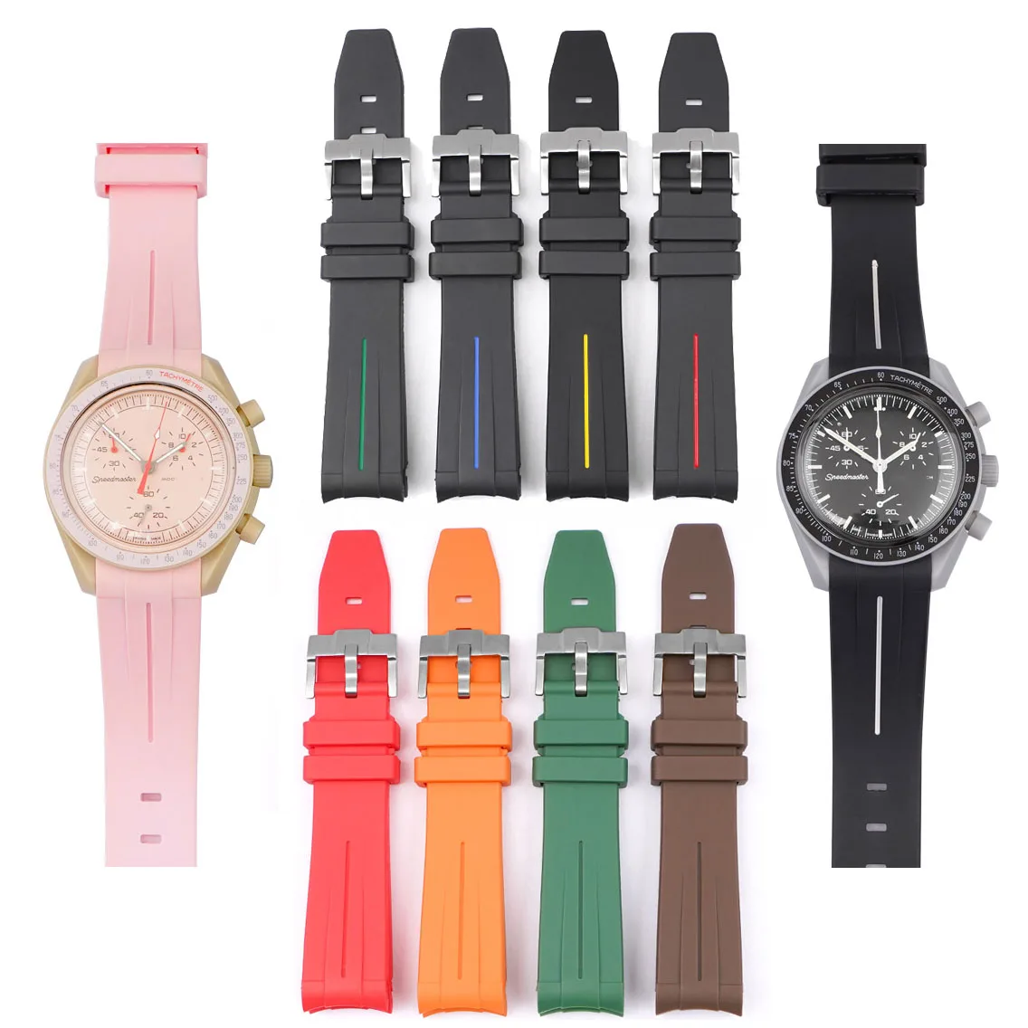 20mm Curved End Ruber Watch Band for Swatch OMG MoonSwatch Silicone Replacement Wrist Bracelet Watch Strap 4 Color Clasps ZOSHK1
20mm Curved End Ruber Watch Band for Swatch OMG MoonSwatch Silicone Replacement Wrist Bracelet Watch Strap 4 Color Clasps ZOSHK1