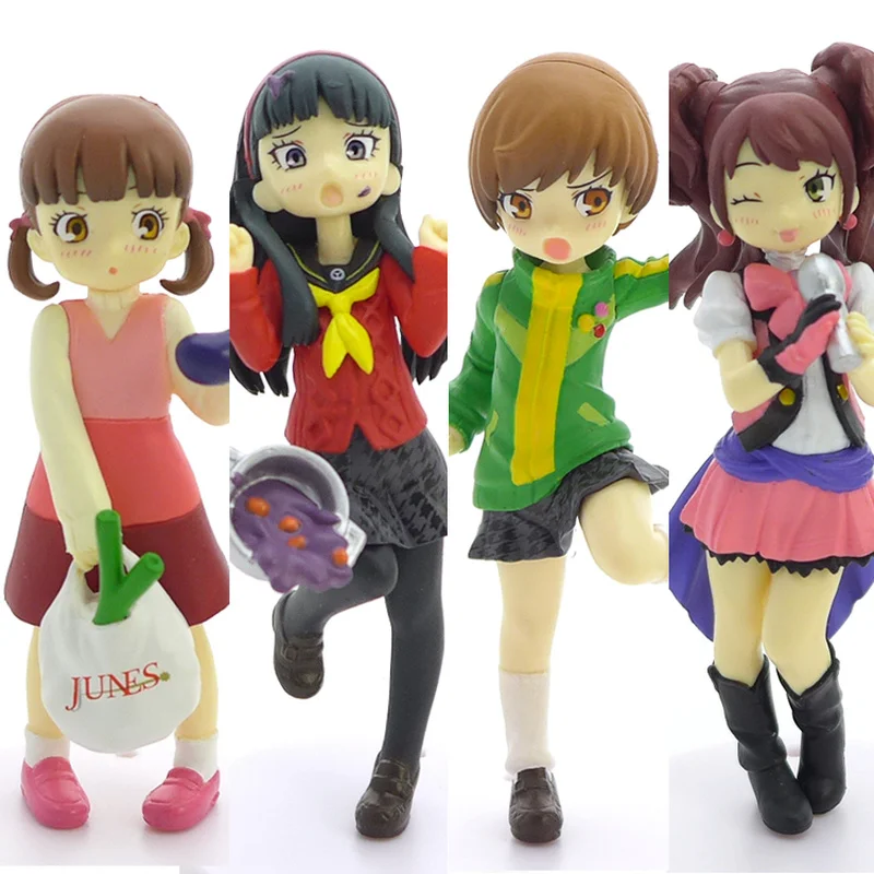 

Persona 4 Q Version Satonaka Chie Movie & TV Amagi Yukiko Hanamura Yosuke Anime Action Figures Model Ornaments Toys