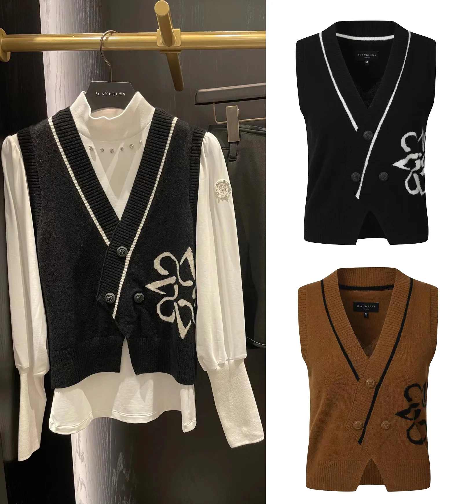 Women's Golf Kint Vest Autumn/Winter Soft Sweater Sleeveless Vest Fashion V-Collar Design Golf Top
Women's Golf Kint Vest Autumn/Winter Soft Sweater Sleeveless Vest Fashion V-Collar Design Golf Top