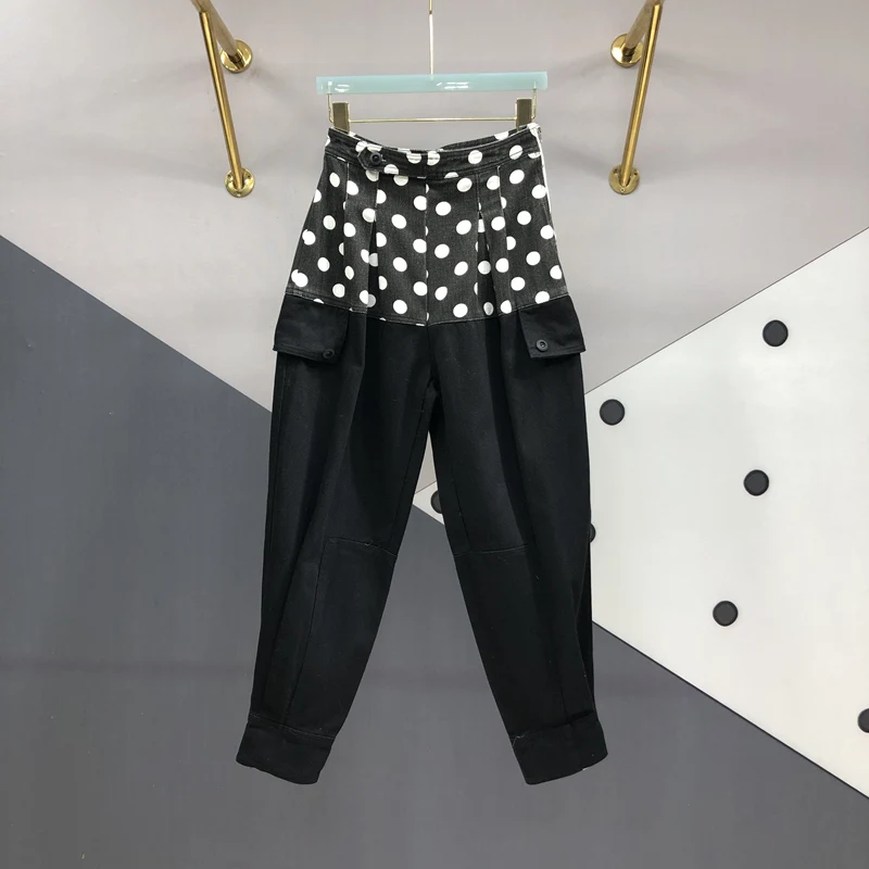 Summer New Loose Ankle-length Pants Polka Dot Print Stitching Casual Cargo Jeans Women Jeans For Women Cargo Pants Women
Summer New Loose Ankle-length Pants Polka Dot Print Stitching Casual Cargo Jeans Women Jeans For Women Cargo Pants Women