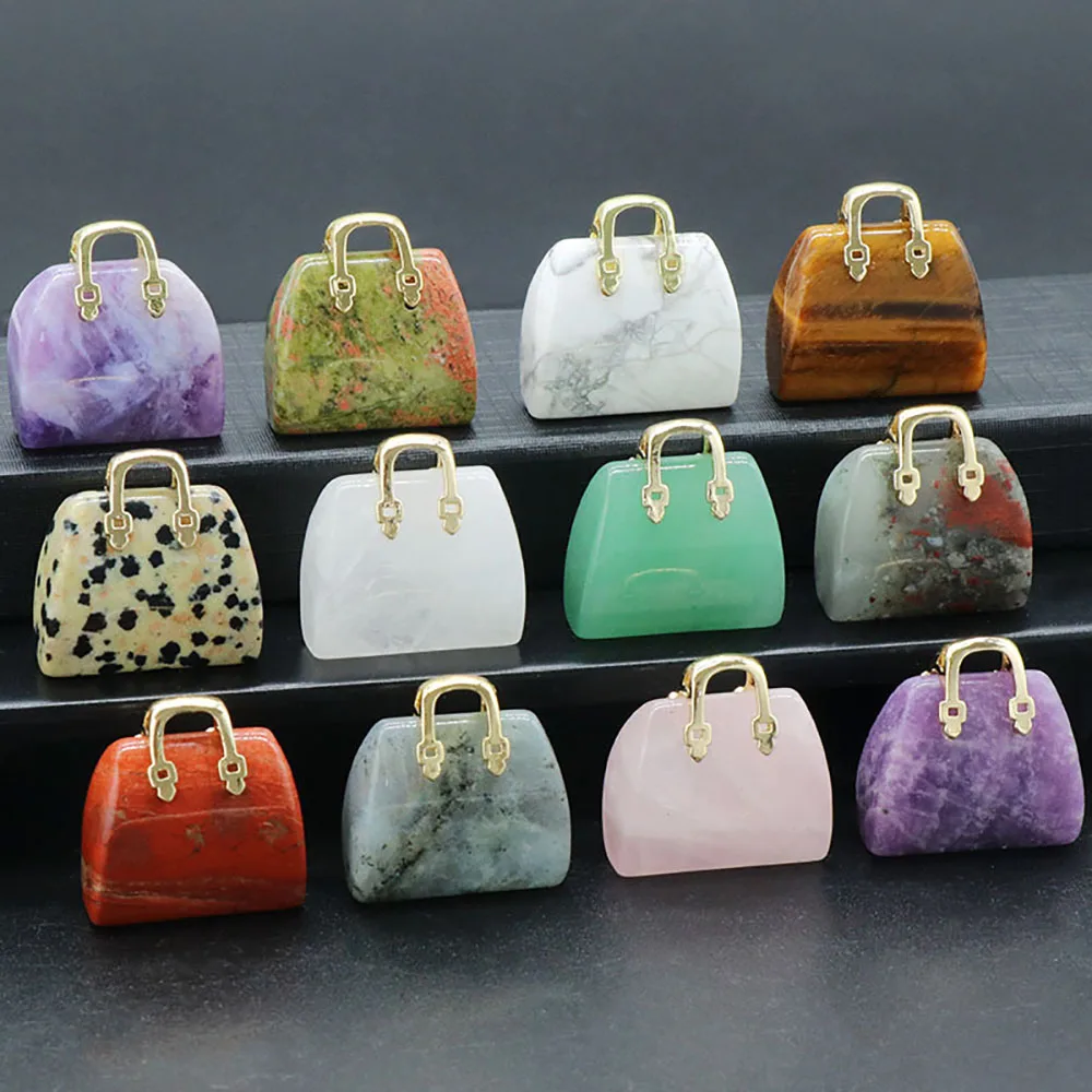 Creative Hand Carving Crystal Handbag Natural Stones Reiki Healing Mini Charm Pendant Home Car Key Decoration DIY Jewelry Making
Creative Hand Carving Crystal Handbag Natural Stones Reiki Healing Mini Charm Pendant Home Car Key Decoration DIY Jewelry Making