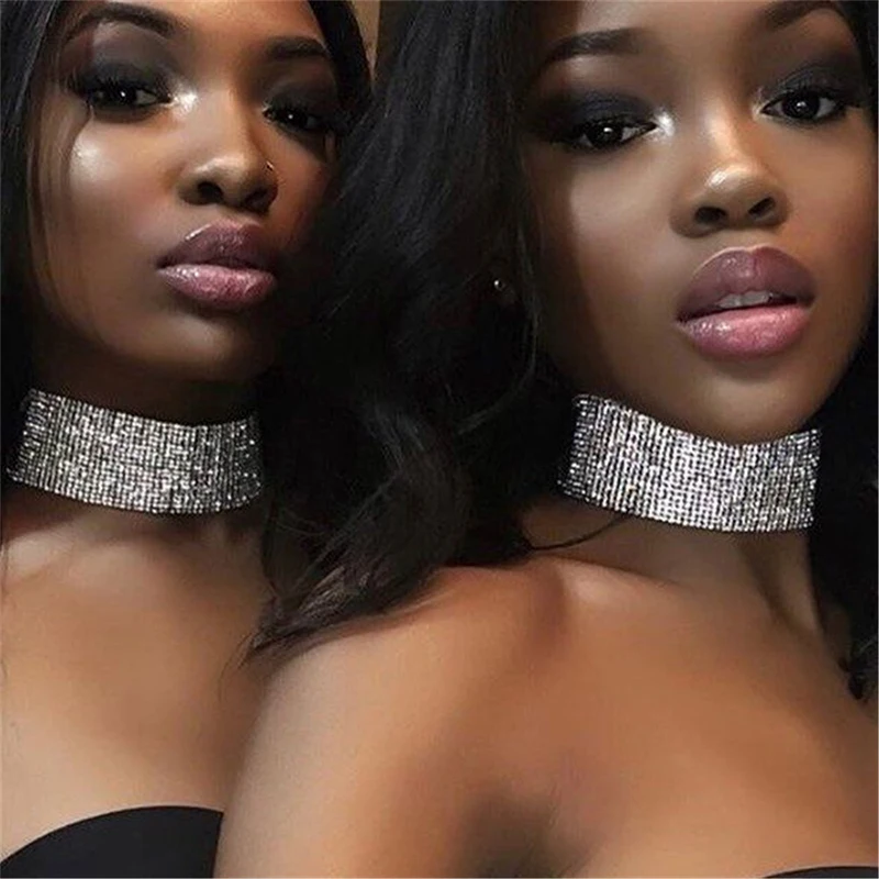 2022 Luxury Glitter Rhinestones Choker Wide Collar Chain Necklace Celebrity Jewelry Accessorie Gifts Bar Night Club For Ladies
2022 Luxury Glitter Rhinestones Choker Wide Collar Chain Necklace Celebrity Jewelry Accessorie Gifts Bar Night Club For Ladies