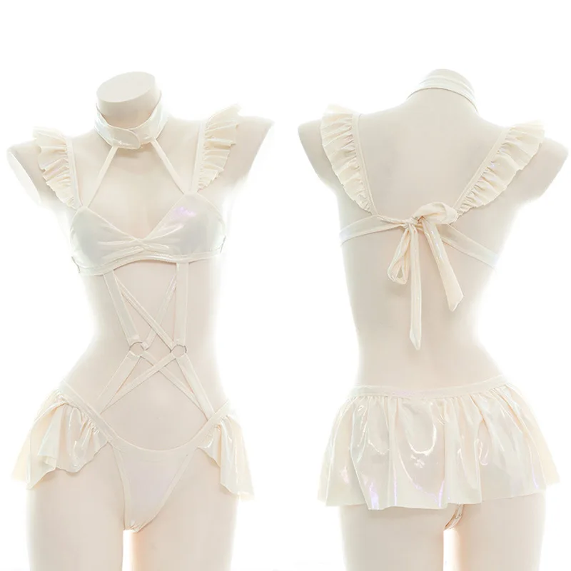 Women Sexy Erotic Lingerie Bikini Set Laser Hollow Out Sukumizu Leotard Halter Underwear Cosplay Costume Two Piece Outfit Home
Women Sexy Erotic Lingerie Bikini Set Laser Hollow Out Sukumizu Leotard Halter Underwear Cosplay Costume Two Piece Outfit Home