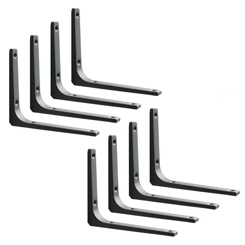 8 PCS Iron Wall Shelf Bracket, 8 X 6 Inch Heavy Duty Shelf Support Bracket Decorative Joint Angle Bracket, Black
8 PCS Iron Wall Shelf Bracket, 8 X 6 Inch Heavy Duty Shelf Support Bracket Decorative Joint Angle Bracket, Black