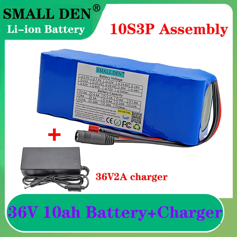 36V 10ah 18650 Li-ion Battery 10S3P 500W High Power Electric Bicycle Motorcycle Scooter Battery+ 42V 2A Charger
36V 10ah 18650 Li-ion Battery 10S3P 500W High Power Electric Bicycle Motorcycle Scooter Battery+ 42V 2A Charger