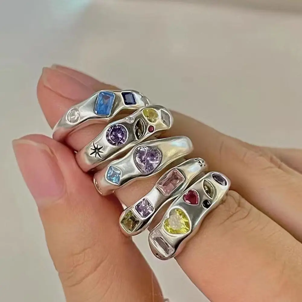 5pcs Colorful Metal Ring Zircon Colorful Zircon Ring Fashion Finger Rings for Girls Women Wedding Party Hip Hop
5pcs Colorful Metal Ring Zircon Colorful Zircon Ring Fashion Finger Rings for Girls Women Wedding Party Hip Hop