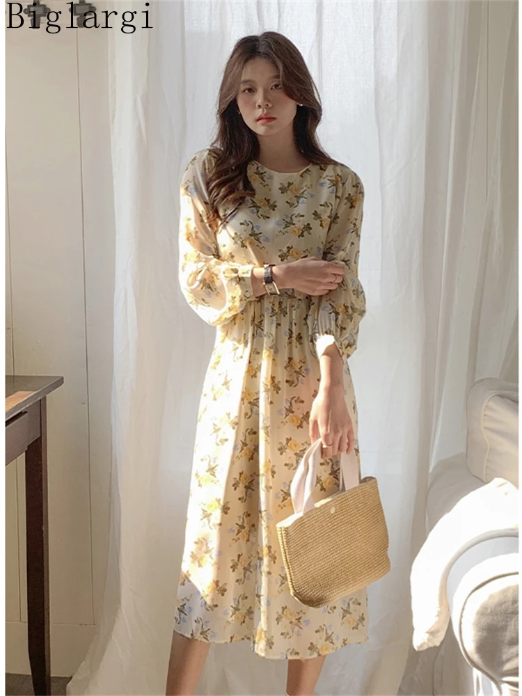 Spring Summer Women Fashion Long Sleeve Floral Dress Woman Casual Pullover A-line Dress Korea Ladies Long Print Chiffon Dresses
Spring Summer Women Fashion Long Sleeve Floral Dress Woman Casual Pullover A-line Dress Korea Ladies Long Print Chiffon Dresses