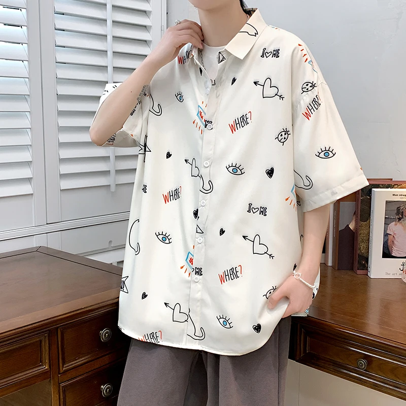 2023 Summer Fashion Graffiti Print Shirt Street Style Men Women Harajuku Mens Shirts Short Sleeve Cool Oversized Hip Hop Blouse 
2023 Summer Fashion Graffiti Print Shirt Street Style Men Women Harajuku Mens Shirts Short Sleeve Cool Oversized Hip Hop Blouse