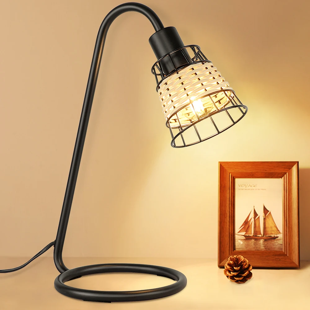 Depuley Creative Nordic Desk Lamp Modern Metal Nightstand Minimalist Table Lamp with Rattan Shade Black E12 LED Bulb Included
Depuley Creative Nordic Desk Lamp Modern Metal Nightstand Minimalist Table Lamp with Rattan Shade Black E12 LED Bulb Included