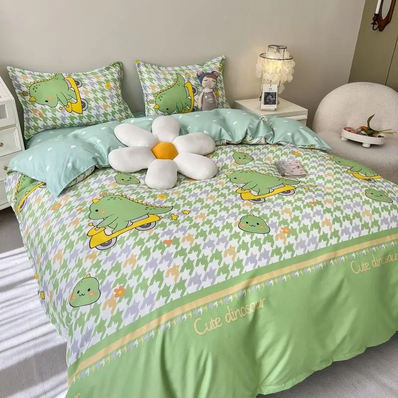 Bedding Set Cute Dinosaur Kids Adult Flat Sheet Duvet Cover Pillowcase Single Double Full Size Bed Linen Bear Panda Home Textile
Bedding Set Cute Dinosaur Kids Adult Flat Sheet Duvet Cover Pillowcase Single Double Full Size Bed Linen Bear Panda Home Textile