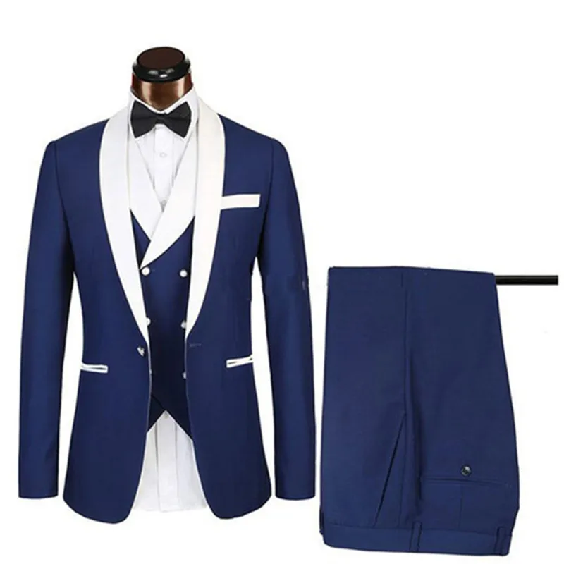Blue Men Wedding Suits New Brand Fashion Design Real Groomsmen White Shawl Lapel Groom Tuxedos Mens Tuxedo Wedding Suits
Blue Men Wedding Suits New Brand Fashion Design Real Groomsmen White Shawl Lapel Groom Tuxedos Mens Tuxedo Wedding Suits