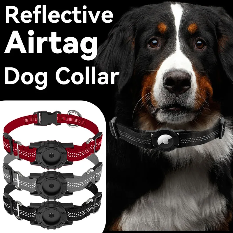 

New For Apple airtag Dog Chain Protective Cover Positioning Tracker Portable Anti-loss Reflective Dog Collar Pet Dog accessories