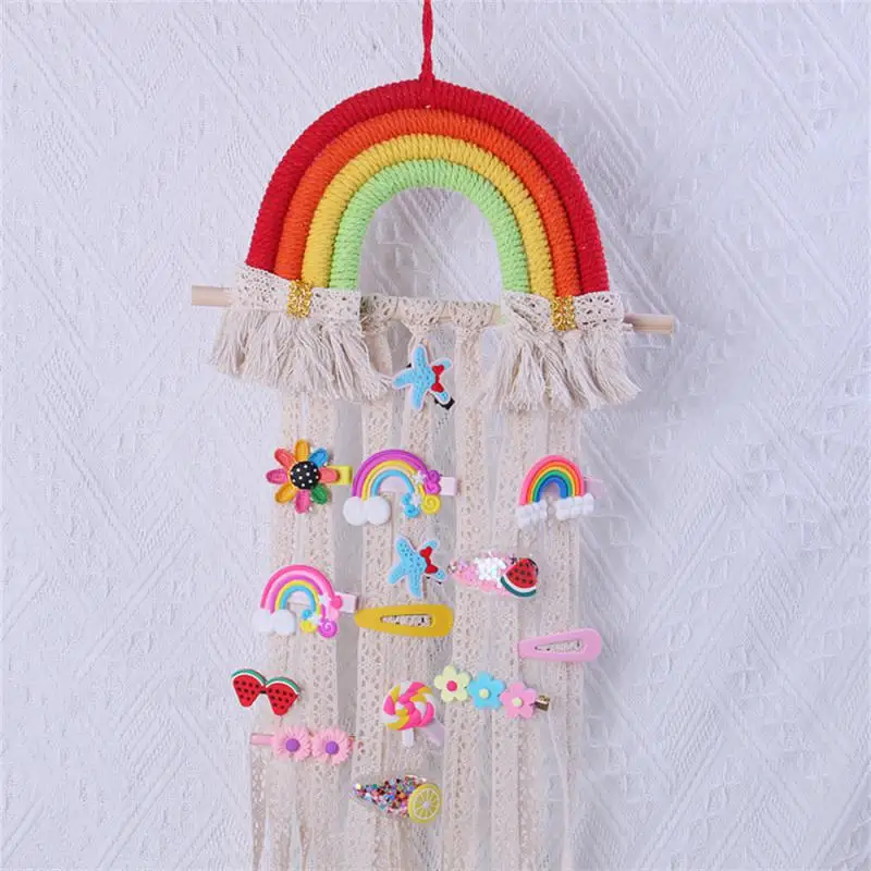 

Wind Chimes & Ornaments Hairpin Storage Hanging Hand-woven Rainbow Hand-woven Ornaments Home Supplies Nordic Wind Rainbow Wall