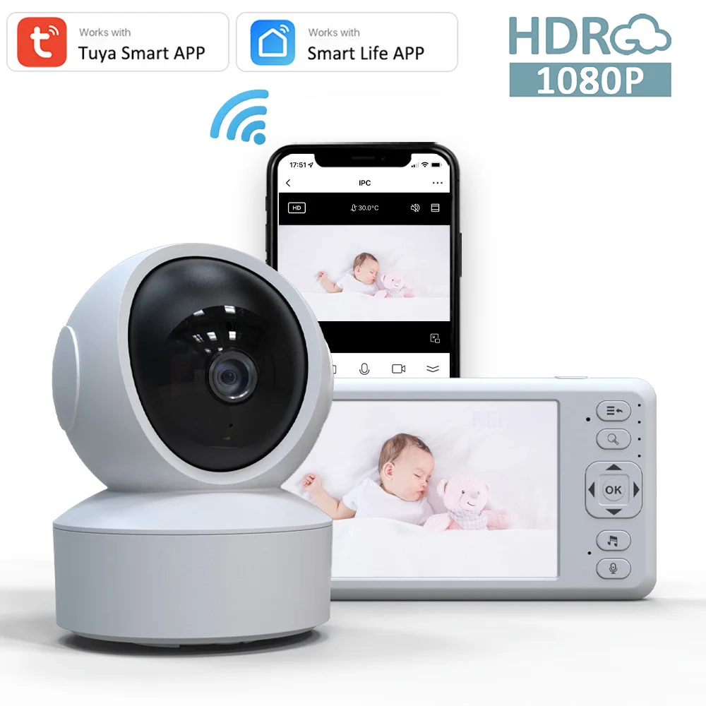 Tuya 5" LCD Wireless Video Baby Monitor High Resolution Babysitter Cry Detection Alarm Temperature Detector Surveillance Cam
Tuya 5" LCD Wireless Video Baby Monitor High Resolution Babysitter Cry Detection Alarm Temperature Detector Surveillance Cam