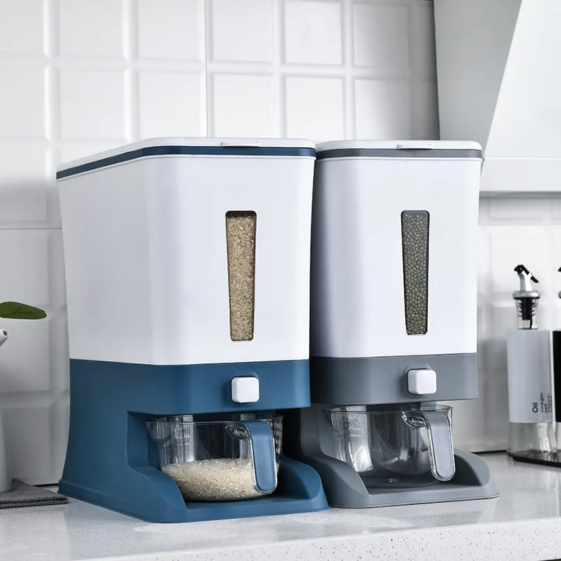 Kitchen Grain Rice Storage Box with Measure Cup Large Capacity Moisture Proof Cereal Flour Sugar Container Oatmeal Beans Bucket
Kitchen Grain Rice Storage Box with Measure Cup Large Capacity Moisture Proof Cereal Flour Sugar Container Oatmeal Beans Bucket