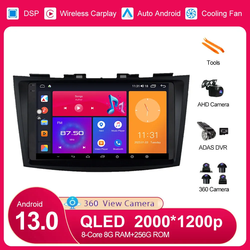Для Suzuki Swift 4 2011-2015 Android 13 Автомобильная стерео 2Din GPS навигация видео 4G WIFI DSP FM SWC Bluetooth
Для Suzuki Swift 4 2011-2015 Android 13 Автомобильная стерео 2Din GPS навигация видео 4G WIFI DSP FM SWC Bluetooth