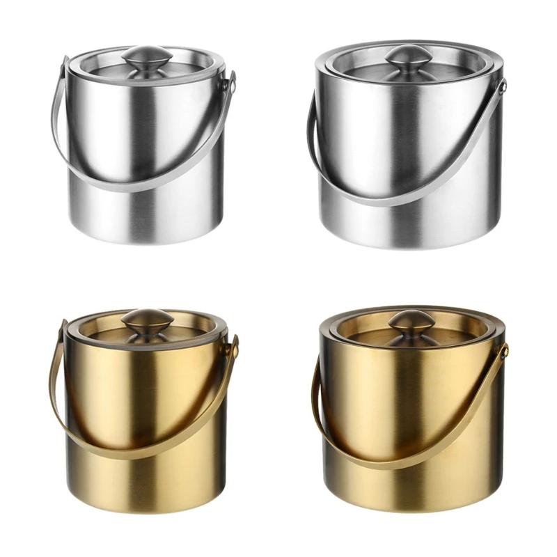 Double Wall Ice Bucket with Lid Stainless Steel Insulated Ice Bucket Home Bar Accessories for Cocktails Bar Easy to Use
Double Wall Ice Bucket with Lid Stainless Steel Insulated Ice Bucket Home Bar Accessories for Cocktails Bar Easy to Use