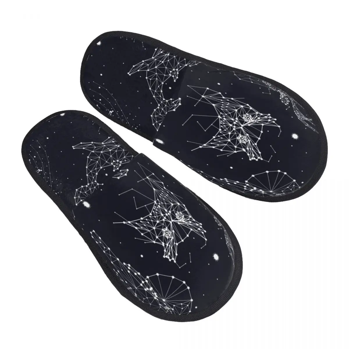 

Winter Slipper Woman Man Fashion Fluffy Warm Slippers Constellation Owl Deer Whales Jellyfish Fox House Slippers Funny Shoes
