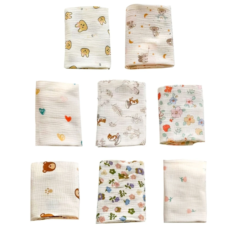 

Newborn Swaddle Blanket High Absorb Shower Blanket Cotton Wrap Towel Baby Summer Thin Bath Towel Print Receiving Blanket