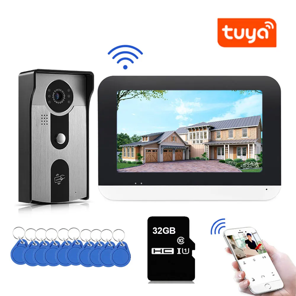 

Tuya App Wireless Wifi POE Video Intercom Kits Visual Doorbell System 1080P Entry Doorphone Door Camera for Home Villa Apartment